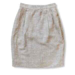 Vintage Harry Rosen Samuelsohn Houndstooth Pencil Skirt Womens 8 Wool Silk